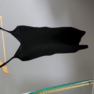 Alexander Wang Black Ribbed Sheer Strap Dress, XS